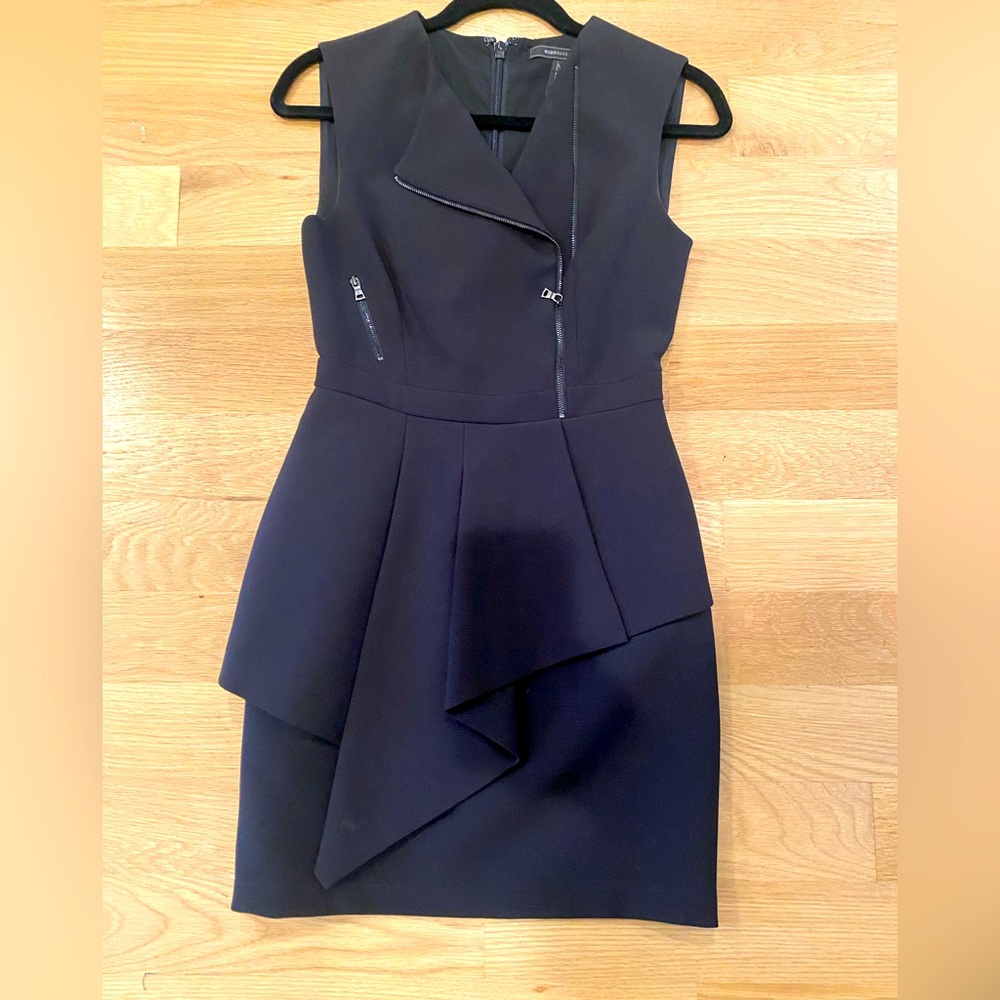 BCBGMaxAzria size 0 black peplum dress
